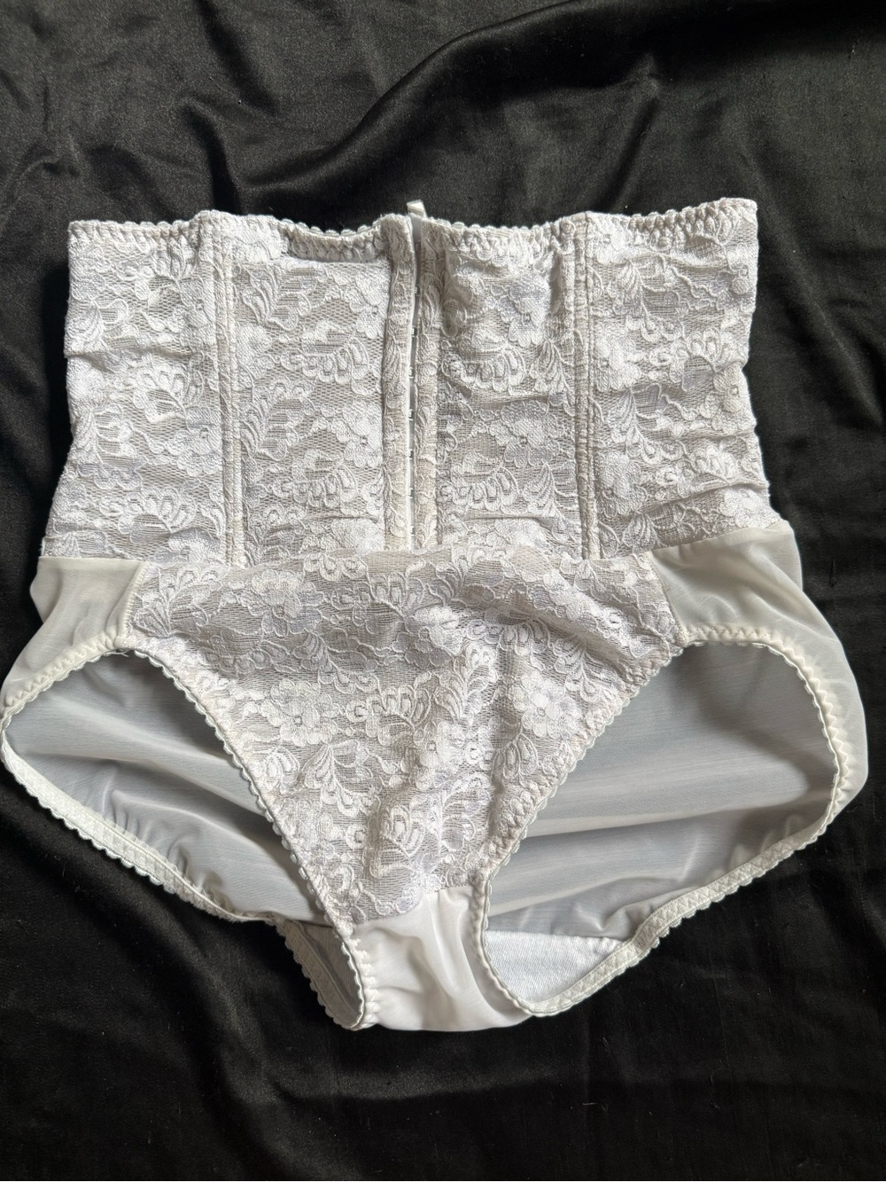 vintage SEARS high-waisted corset white lace shaper brief